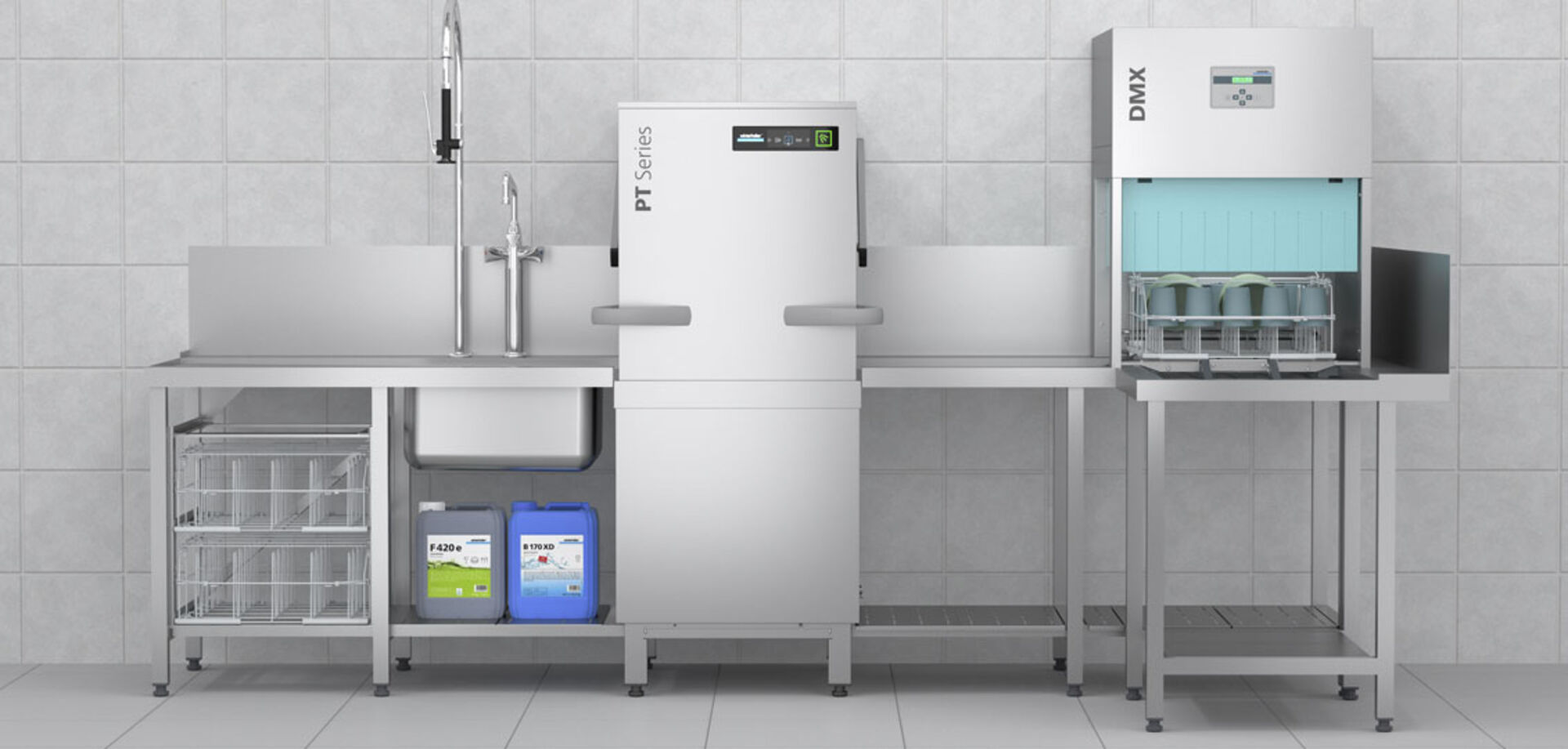 Winterhalter drying device DMX corner installation Winterhalter drying device DMX corner installation