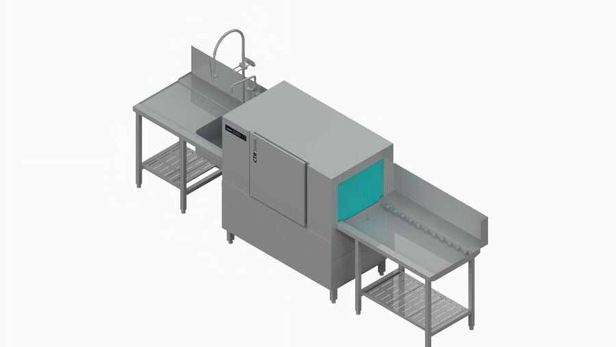 Winterhalter rack conveyor dishwasher CTR M, planning example Winterhalter rack conveyor dishwasher CTR M, planning example