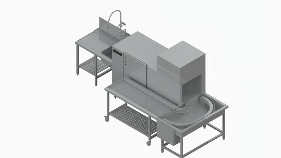Winterhalter rack conveyor dishwasher CTR M-M planning example Winterhalter rack conveyor dishwasher CTR M-M planning example