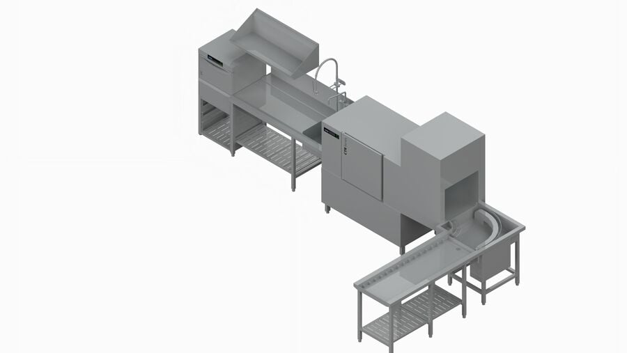 Winterhalter rack conveyor dishwasher CTR M-M and UC-M, planning example Winterhalter rack conveyor dishwasher CTR M-M and UC-M, planning example