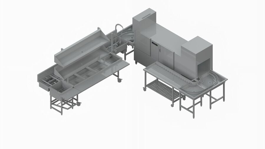 Winterhalter rack conveyor dishwasher CTR MM-M Energy, planning example Winterhalter rack conveyor dishwasher CTR MM-M Energy, planning example