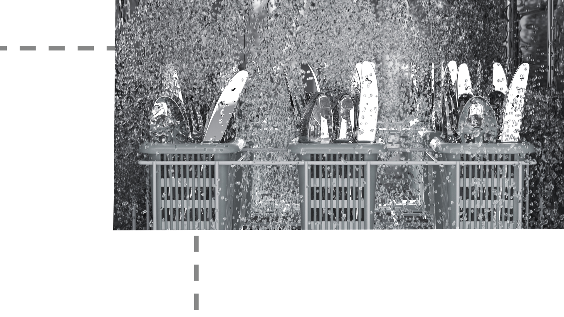 Winterhalter cutlery washer - Cutlery being washed Winterhalter cutlery washer - Cutlery being washed