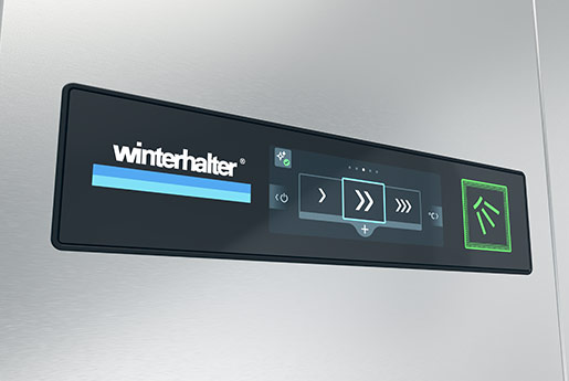 Winterhalter MTF flight-type dishwasher detail Winterhalter MTF flight-type dishwasher detail