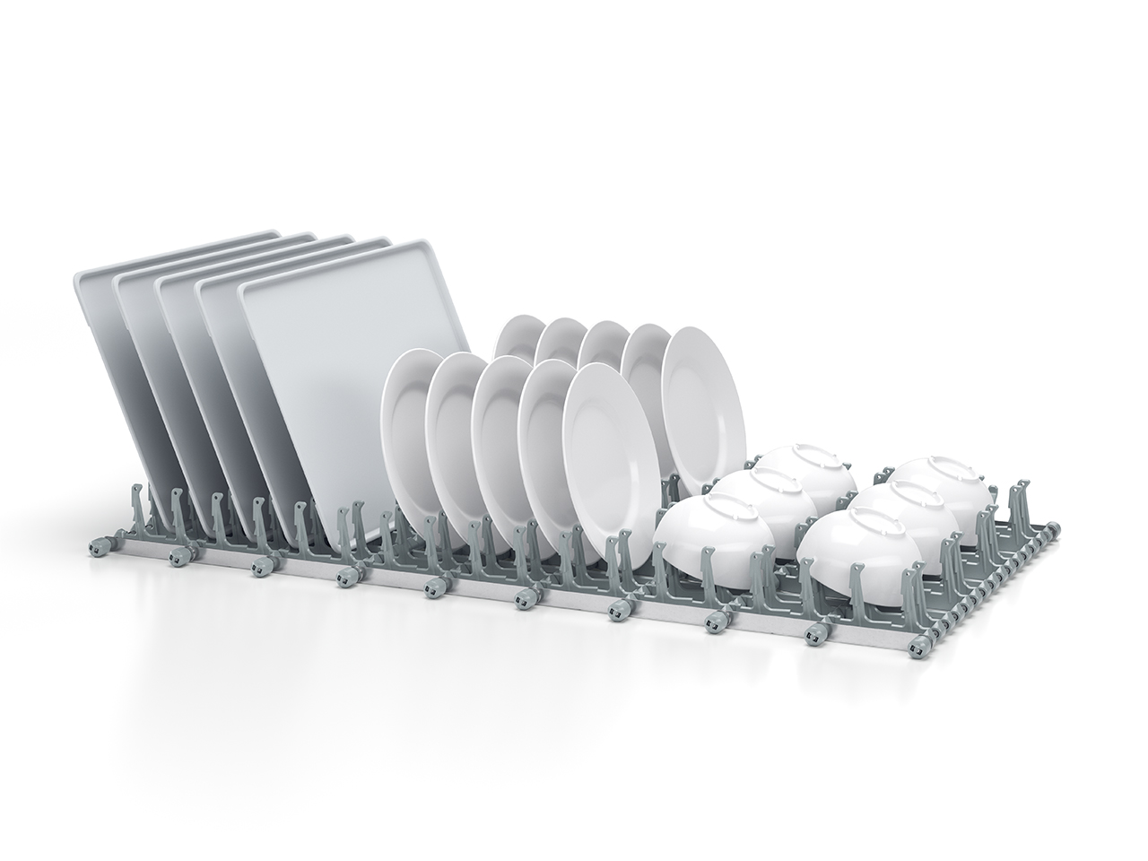 Winterhalter MTF flight-type dishwasher 60 mm finger belt Winterhalter MTF flight-type dishwasher 60 mm finger belt with dishes and trays