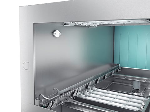 Winterhalter rack conveyor dishwasher CTR detail hygiene rear panel Winterhalter rack conveyor dishwasher CTR detail hygiene rear panel