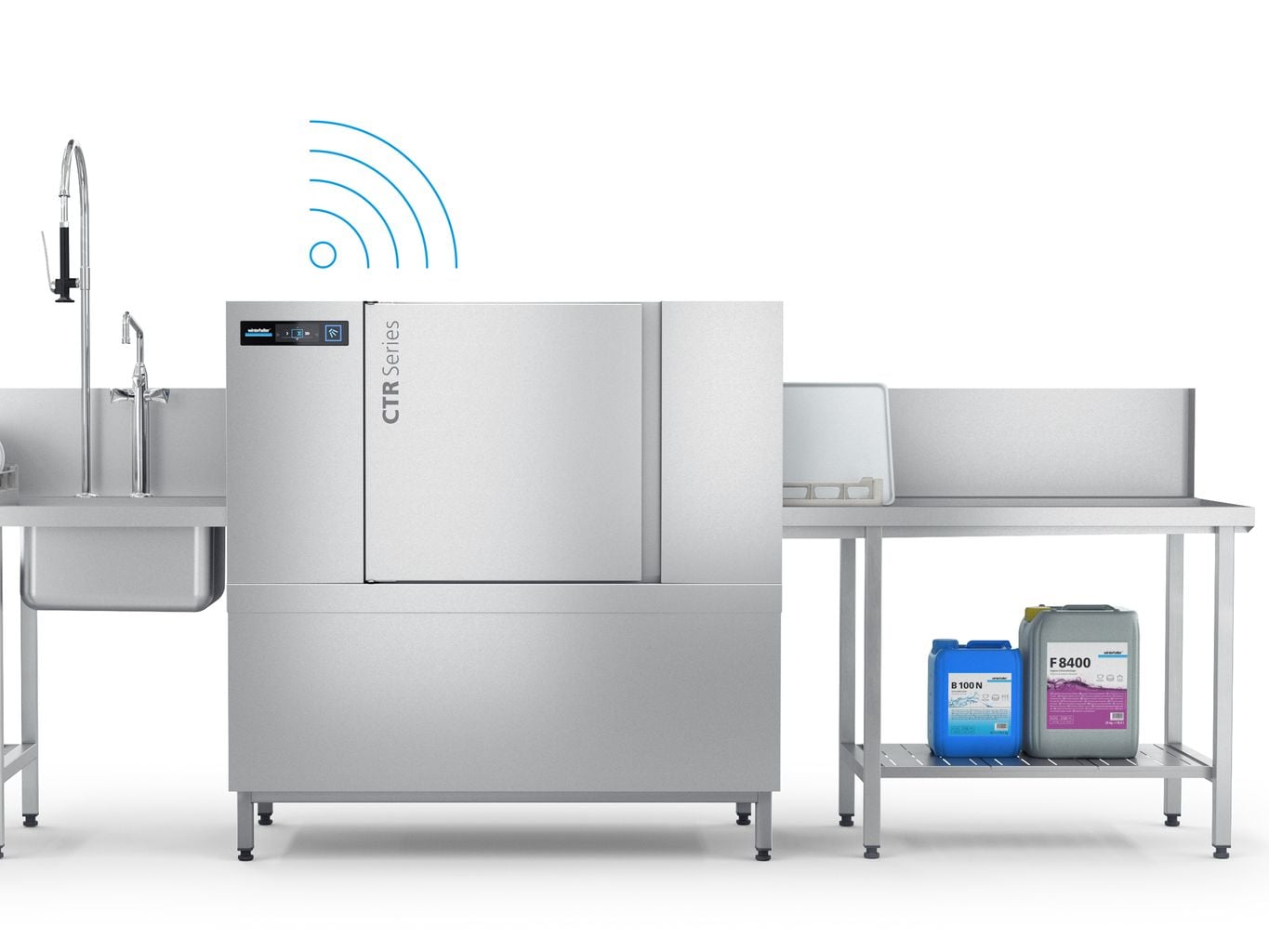 Winterhalter rack conveyor dishwasher CTR with CONNECTED WASH Winterhalter rack conveyor dishwasher CTR with CONNECTED WASH